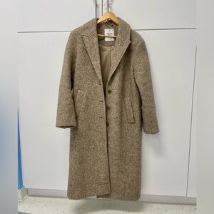 EUC Abercrombie Tailored Topcoat, brown herringbone MT